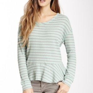 We The Free Peplum Striped Thermal Size M